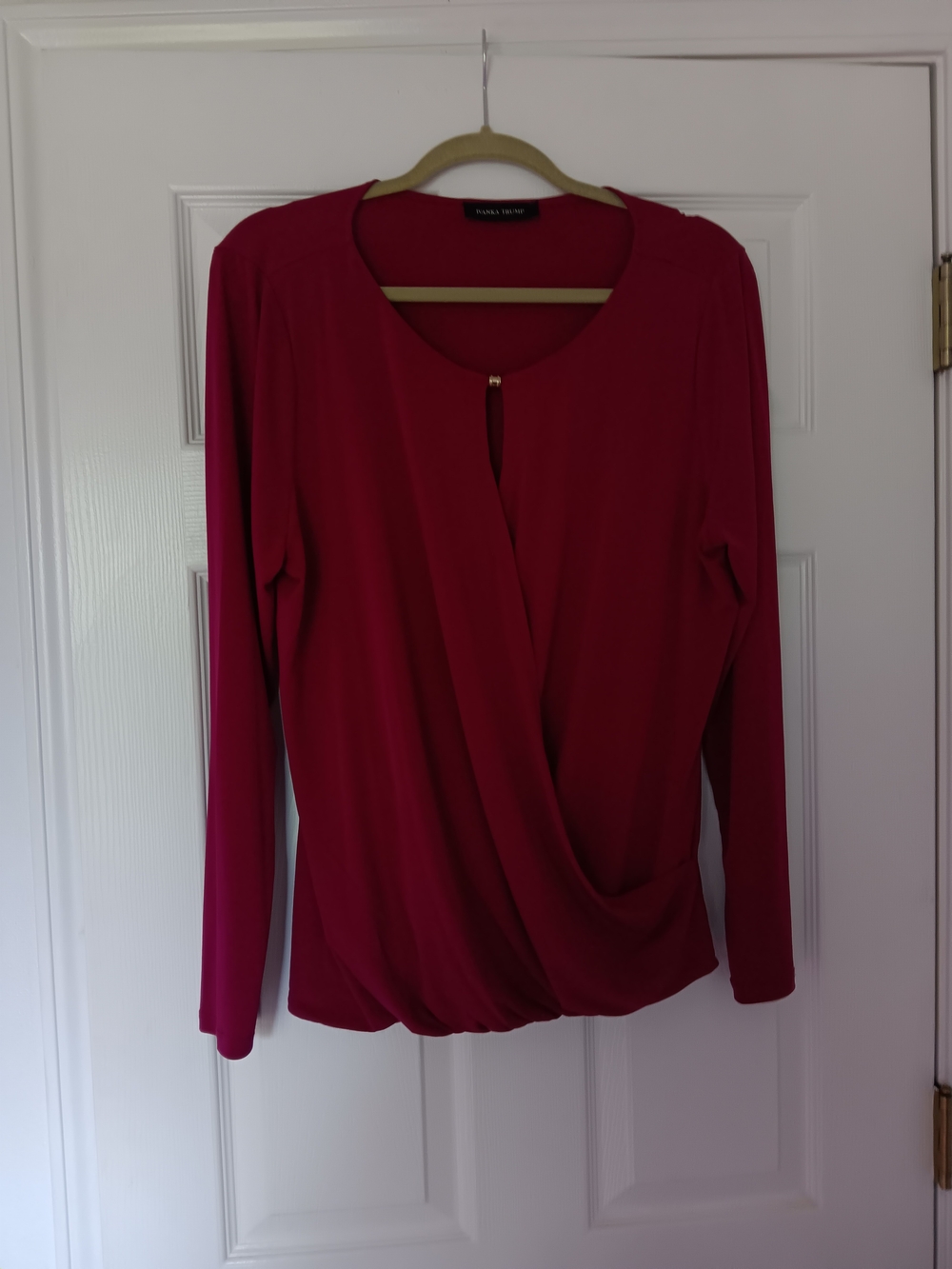 Ivanka Trump Ruby Draped Long-Sleeve Blouse, Suze XL